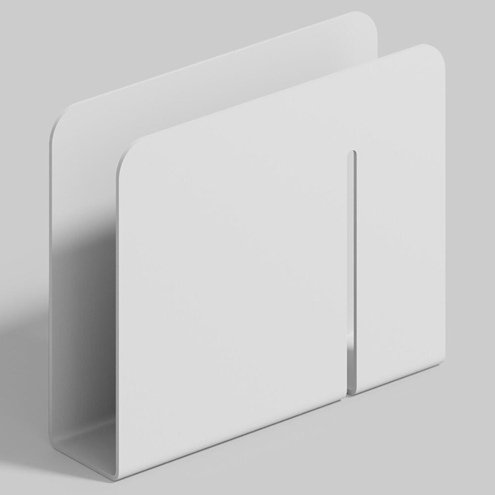 Napkin Holder for Table, Matte White Steel, Tissue Holder